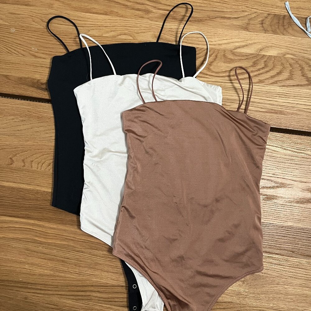 Abercrombie & Fitch Black, White, and Brown Bodysuits